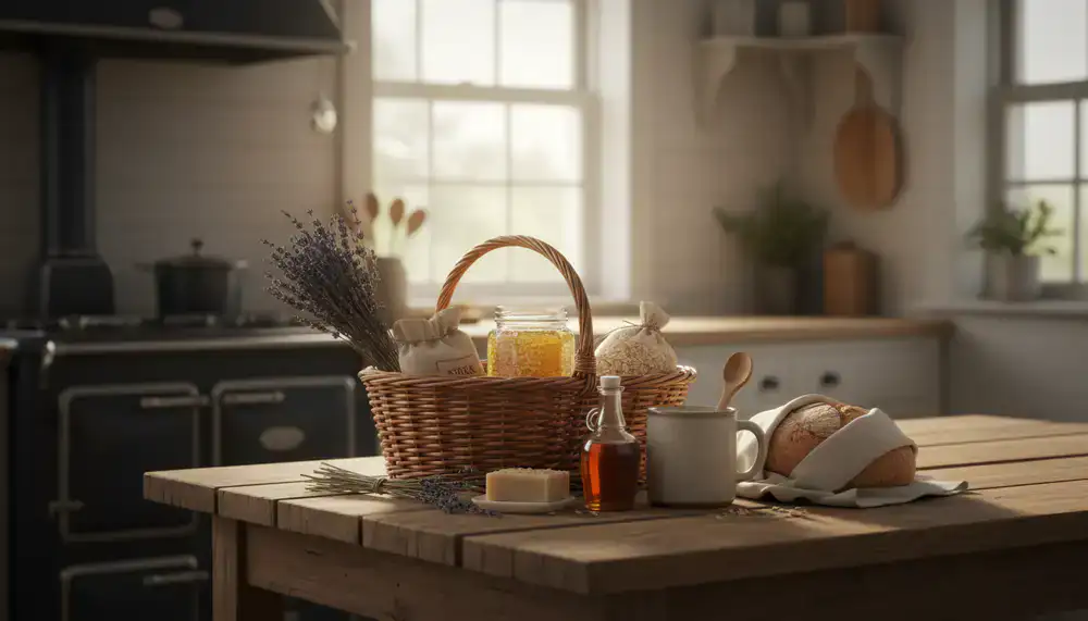 Zestaw prezentowy z naturalnymi produktami wiejskimi
